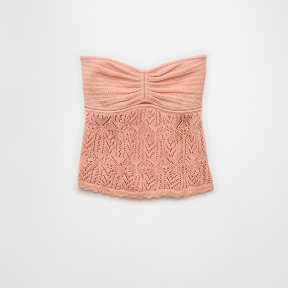 NWOT AE Cropped Crochet Tube Top - Picture 4 of 11